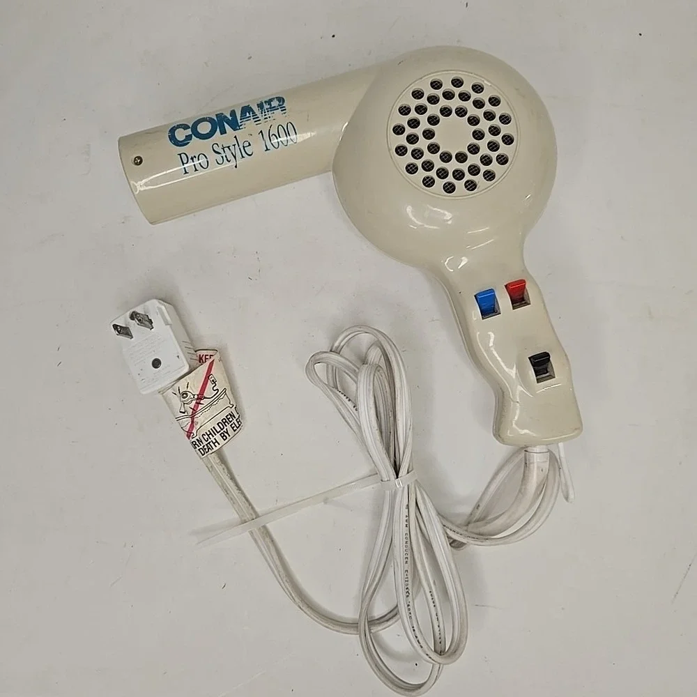 Vintage Conair Pro Style 1600 Hair Blow Dryer Model 087D‎ TESTED - WORKS!